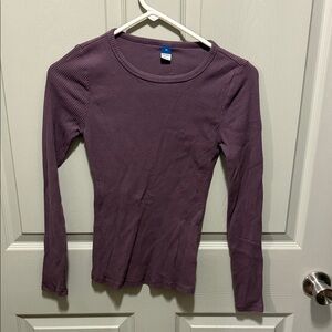 Old Navy Women's Ribbed Plum Long Sleeve Tee